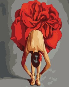 Resim Sayılarla Boyama Seti - Kırmızı Elbiseli Balerin - 60x75 