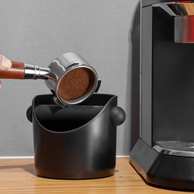 Resim 1 Adet Siyah ABS Kahve Telvesi Kabı Çıkarılabilir Presleyici ile - Kaymaz Espresso Atık Kutusu, Kompakt Dayanıklı Tasarım, Barista Araçları ve Kafe Aksesuarları için 