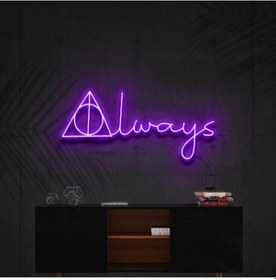 Resim Subliminal Always Yazılı Neon Tabela Mor 