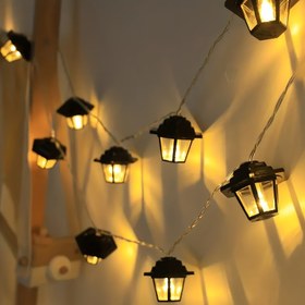 Resim 1 Adet Vintage Saray Işıklı İp, Pencereler, Balkonlar, Bahçeler, İç ve Dış Mekan Terasları, Tatil Evleri, Ramazan Düğün Partileri, Yılbaşı Ağaçları, Yeni Yıl Süslemeleri, Noel ve Cadılar Bayramı Dekorasyonları için Uygun 10 LED'li Pil ile Çalışır (Piller Dahil Değildir) 