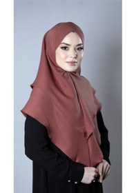 Resim Hürrem Bone Kiremit Pratik Hazır Geçmeli Tesettür Eşarp Pamuk Caz Kumaş Çift Katlı Çapraz Hijab 2304 05 