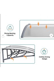 Resim SUNDURMAGROSS Kapı Pencere Üstü Pratik Sundurma 200 X 80 Şeffaf 