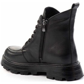 Resim Siyah Hakiki Deri Kadın Bot & Bootie K02180034203 Siyah 