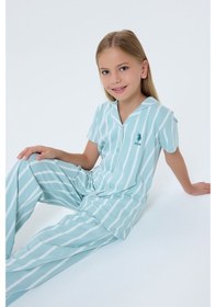 Resim U.s. Polo Assn. Kız Çocuk Yeşil Gömlek Pijama Takım 5274-49918 Yeşil 