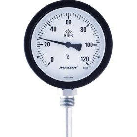 Resim Pakkens Termometre 0-120 °C Çap 100 mm Daldırma Boyu 10 cm Alttan Bağlantılı G 1/2 inç 