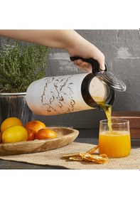 Resim Selka Home Beyaz Mermer Desen Cam Sürahi 1500 Ml 