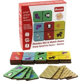 Resim Rossie Ahşap Eşleştirme Oyunu - Domino Game 