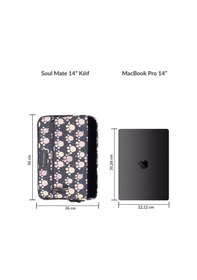 Resim Bloominbag Soul Mate 14 İnç Laptop / Macbook Uyumlu Kılıf Kahverengi - Sarı 