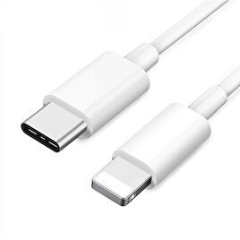 Resim Bix PD Type-C Lightning iPhone Hızlı Beyaz Şarj Kablosu 