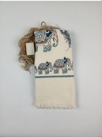 Resim Buldan Concept Baskılı Peştemal Fil Desen Krem 90 x 170 