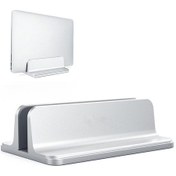 Resim Cbtx Ayarlanabilir Genişliğe Sahip Dikey Dizüstü Bilgisayar Standı Dock Masaüstü Alüminyum Alaşımlı Stand Gümüş 