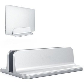 Resim Cbtx Ayarlanabilir Genişliğe Sahip Dikey Dizüstü Bilgisayar Standı Dock Masaüstü Alüminyum Alaşımlı Stand Gümüş 