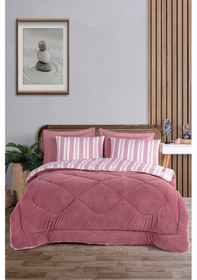 Resim Sport Çizgili 2li Yastık Kılıfı Soft Line Bordo Bordo 