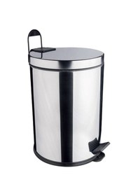 Resim Çelik 8 Litre Pedallı Çöp Kovası Ss 430 Kalite Gri 