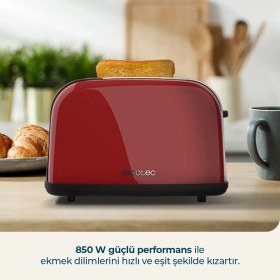 Resim Cecotec Toastin Time 850 Red Lite Ekmek Kızartma Makinesi Hızlı Çift Dilim Tost Makinesi 