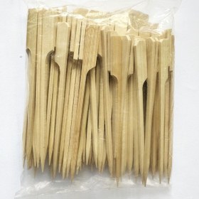 Resim Ahşap Yassı Tutamaklı Saplı Çöp Şiş 100'lü 15 CM 