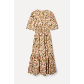 Resim MUDO Floral Desenli A Form Midi Elbise 