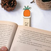 Resim Ananas Simgeli İsimli Ahşap Kitap Okuma Ayracı 