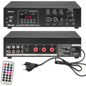 Resim ANFİ 80W 2 KANAL BASS TREBLE EKO BLUETOOTH USB/SD/MP3 220V TRAFOLU NWORK AV-400T 