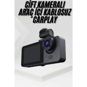 Resim 3 Kameralı 2 Inç 1080P Araç Içi Kamera Sürüş Kamerası Carplay 