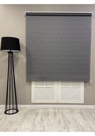 Resim Lüks Güneşlik Düz Stor Perde Antrasit Gri Antrasit Gri 