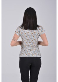 Resim Gri Ayıcık Desenli Likralı Tek Üst Forma 