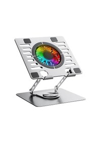 Resim Addison Ad-rc35 360 Derece Dönebilen Fanlı Rgb Işıklı Ayarlanabilir Metal Laptop Stand 
