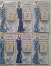 Resim 25 Adet Çikolatalı Makrome Anahtarlık Bebek Hediyelikleri 