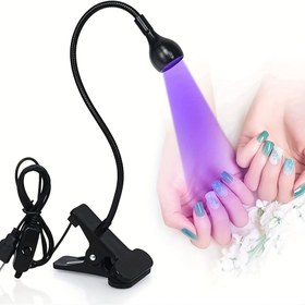 Resim USB Güçlü Mor LED Tırnak Lambası, Ayarlanabilir Kazık Standı ile - Manikür, Tırnak Sanatı ve Jel Cila için Hızlı Kurutma Işığı, Taşınabilir Tasarım ile Güvenli Kelepçe, Tırnak Lambası, Kurutucu için, Şık Hafif, Sağlam Yapı 