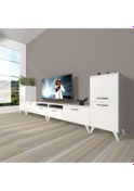 Resim Decoraktiv Eko 9220 Mdf Retro Tv Ünitesi Tv Sehpası Beyaz 