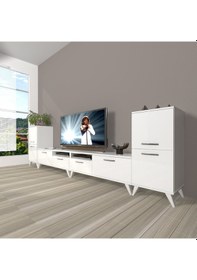 Resim Decoraktiv Eko 9220 Mdf Retro Tv Ünitesi Tv Sehpası Beyaz 