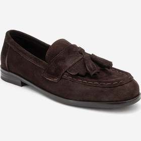Resim Luvishoes Luvi Shoes Lupen Kahverengi Süet Püsküllü Hakiki Deri Kadın Loafer Ayakkabı Kahverengi 