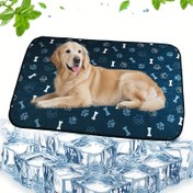 Resim 1 adet Hafif, Nefes Alabilen Köpek Yatağı - Dayanıklı Oxford Kumaş, Yaz Konforu İçin Buz Soğutma Etkisi, Polyester Fiber Dolgu, Küçük ve Orta Irklar İçin Mükemmel, Evcil Hayvan Yatağı | Pati Baskı Tasarımı | Dayanıklı Kumaş 