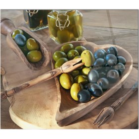 Resim Olinpa Cam Ocak Arkası Koruyucu | Zeytin Desenli 