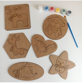 Resim Kar-Çi Ahşap Geo Puzzle Boyanabilir Şablon Yapboz 