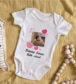 Resim Bitmeyenkartus Kişiye Özel Fotoğraflı Bebek Body Zıbın - Model 1-3-6 Ay Çok Renkli 