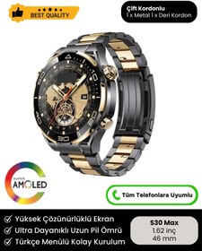 Resim Noriyen Premium Serisi 1.62 İnç Büyük HD Ekran Spor Sağlık Sensörlü iOS Android Uyumlu S30 Max Akıllı Saat 