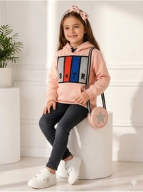 Resim Kız Çocuk Pudra Sweatshirt 
