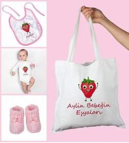 Resim Ejoya Bebeklere Özel Çantasında Kişiye Özel Zıbın Önük Ve Patik Bebek Hediye Seti 109777 