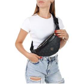 Resim Newish Polo Kadın Desenli Çapraz Omuz Askılı Bel Ve Omuz Çantası 2 Adet - New345 - Bej - Taş 