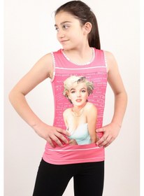 Resim Toontoy Kids Toontoy Kız Çocuk Atlet Marliyn Monroe Baskılı Taş İşlemeli Fuşya 