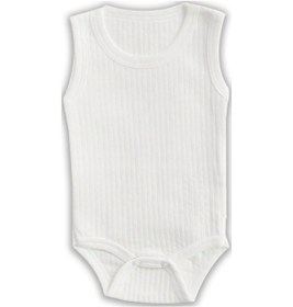 Resim Novibaby 24-36 Ay Ribana Bebek Atlet Body Zıbın Beyaz Raporlu Çıtçıtlı 100% Pamuk Beyaz 