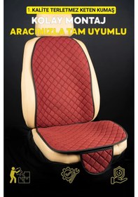 Resim Mercedes Cl W216 2006-2013 Tkterletmez Kaymaz Keten Oto Minder Kılıf Komple Set 7 Parça Kırmızı Ön Ve Arka 