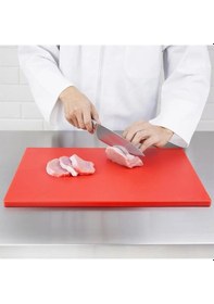 Resim 3'lü Türkay 50x30x2 Cm Polietilen Kesme Tahtası Kesim Levhası Kırmızı 4733 