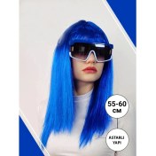 Resim Kuzgun Ticaret Mavi Renk Uzun Parti Peruğu 