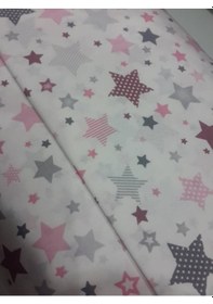 Resim Akfil Poplin Nevresimlik Kumaş Çok Amaçlı En 240 Yıldız Desenli (461454059) 