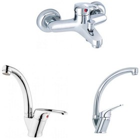 Resim Erce Mix Kuğu Evye Lavabo Ve Banyo Bataryası Krom 