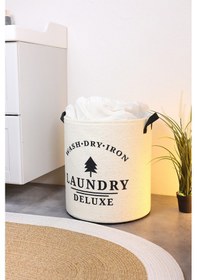 Resim Laundry Baskılı Fileli Havlu Kıyafet Kirli Çamaşır Sepeti 37 X 40 Çok Renkli 