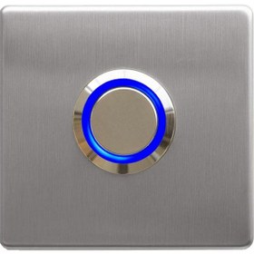 Resim Lockway Z-201m Paslanmaz Tek Kontak Dekoratif Zil Butonu Mavi Led 