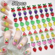 Resim 50 adet Reçine 3D Yaz Meyve Tırnak Şansları - Kiraz, Limon, Üzüm, Ayva, Su Menekşesi, Ananas, Çilek, Kawaii Düz Arka Taşlar DIY Tırnak Sanatı Süslemesi, Tırnak Sanatı Aksesuarları, Canlı Tırnak Şansları, Dayanıklı Tırnak Şansları 